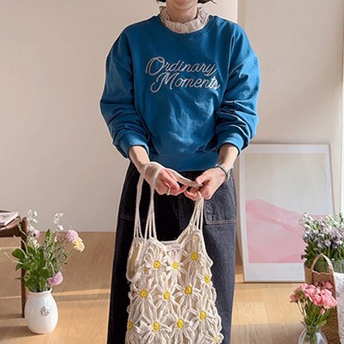 イズニング チョムチョム刺繍 デイリーオーバーフィット マンツーマンティー [size:F(55～66盤)]