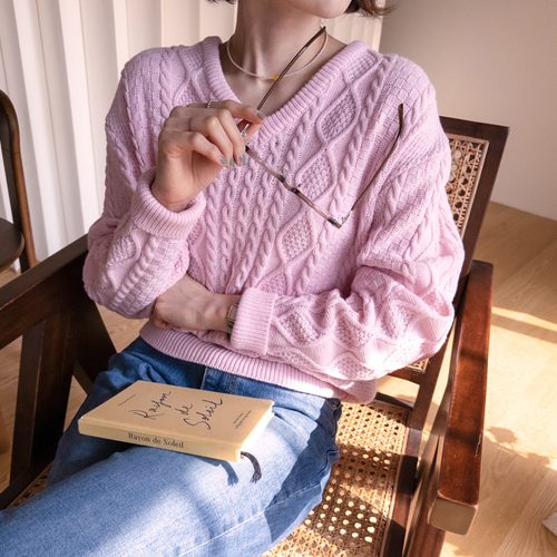 セレノデイリムード ゆとりフィット ケーブル編 ニット [size:F(55～66盤)]