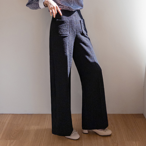 ブレアフロントポケット 腰バンディング ツイード日付パンツ [size:S,M,L]