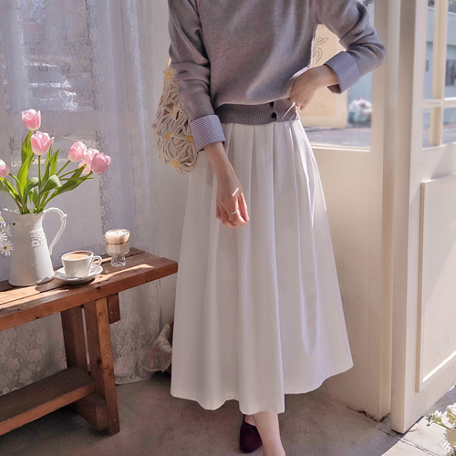 アンストーリー ラブプリーツ フレキシブル エレガントなフィットバンドスカート [size:F(55～66),L(77)]