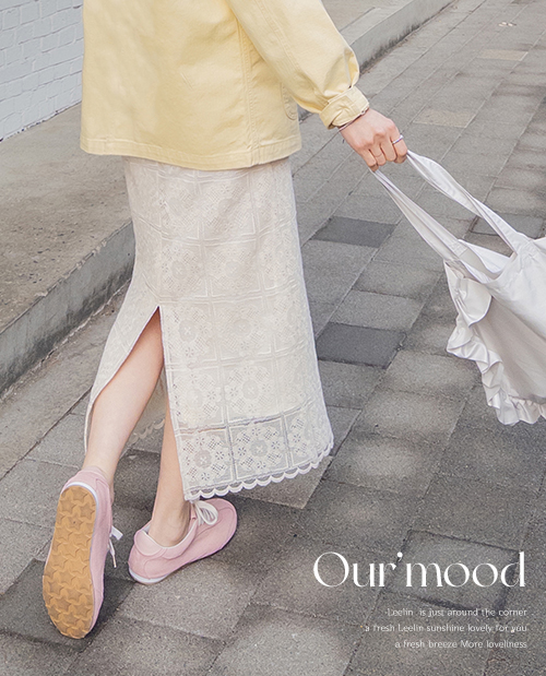 メロア レースHライン 裏トイム ロングスカート[size:F(55～66盤)]