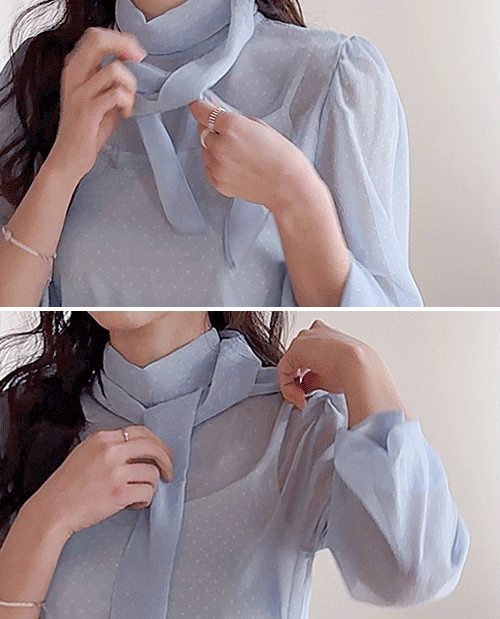 エリーナスカーフネック袖リボン トットブラウス [size:F(55～66)]