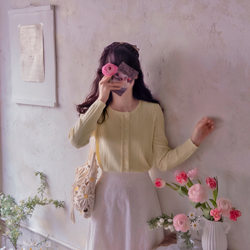 アンフランチラブリーミニパンチングウェーブポイントカーディガン[size:F(55～66)]