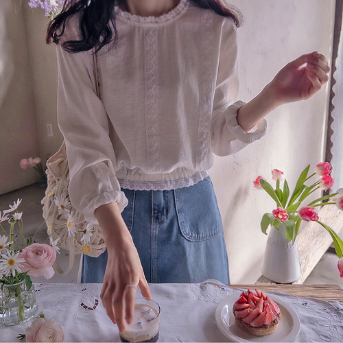 スケララブレース ウエストストラップ調節 エレガントなブラウス [size:F(55～66)]