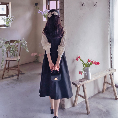 ベニカラレイヤード 着こなししわ エッジフィット ワンピース[size:F(55～66)]