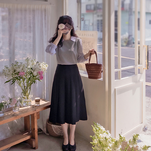 デカード＆プリーツクリーンフィット高品質スカート[size:S,M,L]