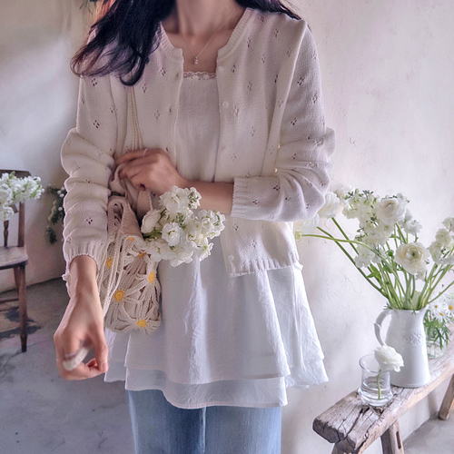 クラミングミニレース＆配色紐調節ナシトップ[size:F(55～66)]