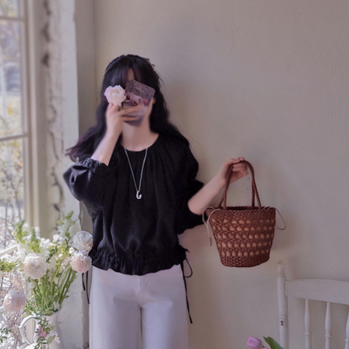 アンハイスシーズンリンク ウエストストラップ調節 洗練美 ブラウス[size:F(55～66)]