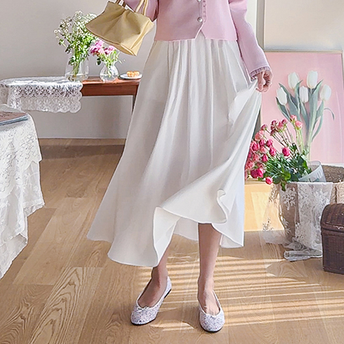 ナディアピンタックAライン 後バンディングポケット ロングスカート[size:F(55～66盤)]