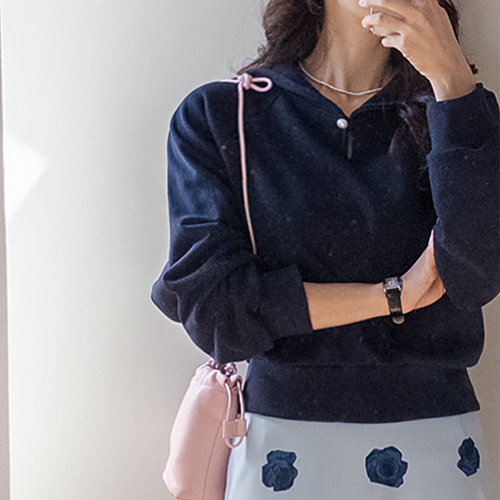 [新賞特価1万ウォン割引] <FONT color=#5a3954>MADE LIN</font>ジェイエンパールボタン カラーマンツーマン[size:F(55～66盤)]