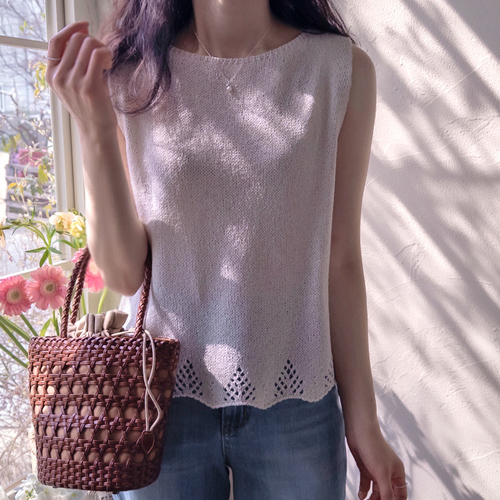 シーズンロマンスラブリーパンチングコーディネイトナシニット[size:F(55～66)]