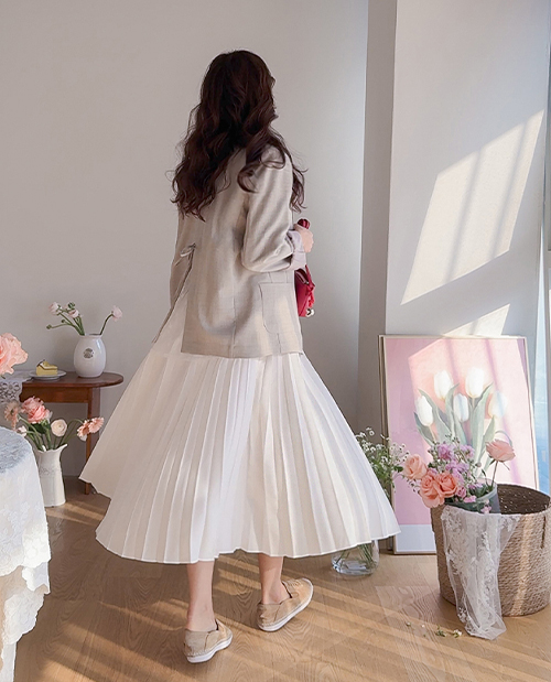 ブリエル プリッツ サランピット シルキーなリボンバンド ロングスカート [size:F(55～66盤)]