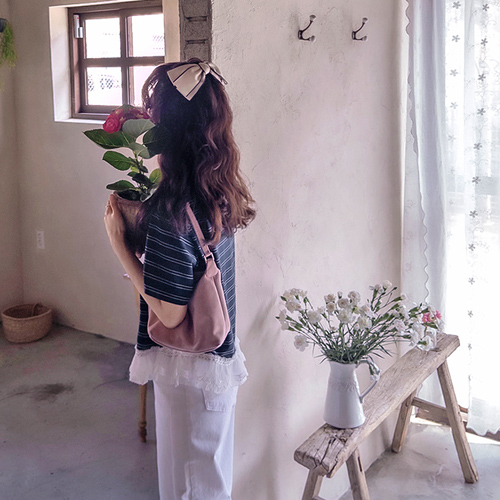 イツダンガララブリーウェーブレース配色ティー[size:F(55～66)]