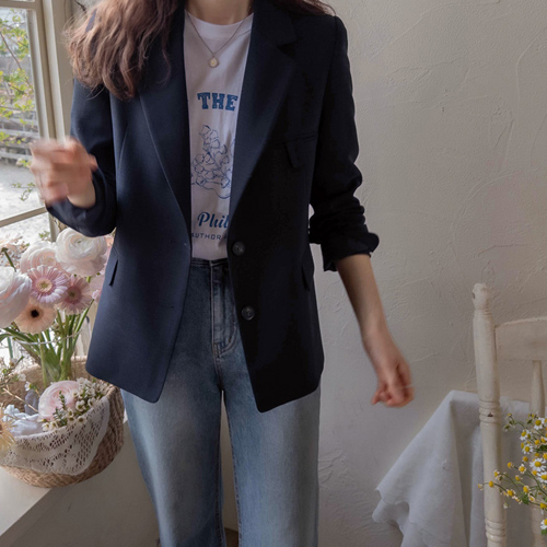 [LABEL] エティモス バックビージョ レタリング 袖配色 ラックスジャケット [size:F(55～66),1(77)]