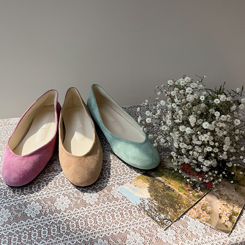 スプリングタイムラウンドフロントコヤンピーフラットシューズ