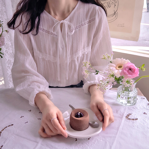 ジェマレース ラブリー アンリボン 高クオリティ ブラウス[size:F(55～66)]