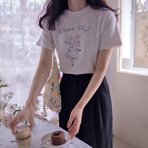 シュアンディア 耳よみ少女 ボカシ感 ちょっと得伸縮ティー [size:F(55～66)]