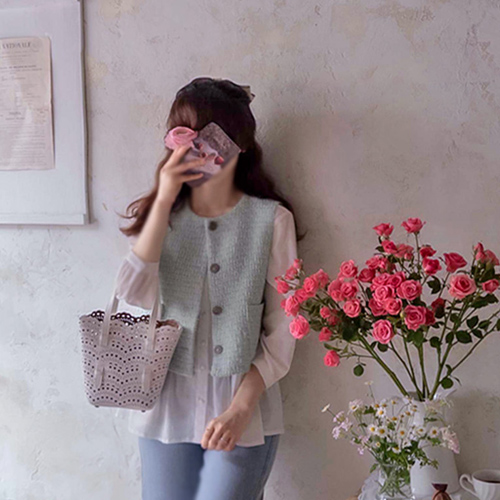 [ベスト特価満員割引] <FONT color=#5a3954>MADE LIN</font>ペニングトンツイードベスト[size:F(55～66)]