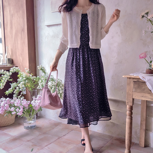 ジェニーの花の下配色風サランフィット 甘いワンピース[size:F(55～66)]