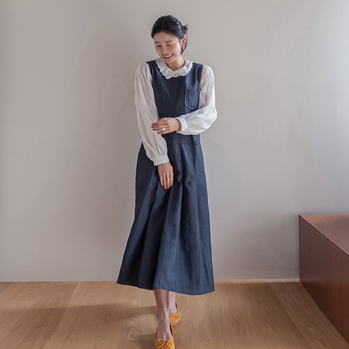 リデン 銀銀レース ラブリー フリル カラー ブラウス [size:F(55～66)]