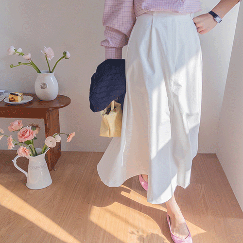 ベイデルウエストタックディテールAラインシルエット ロングスカート [size:S,M]