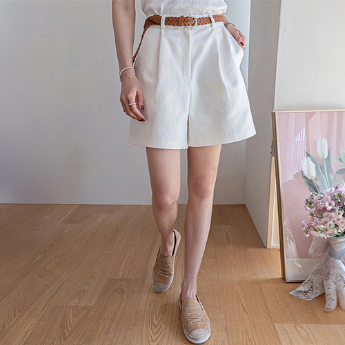 フリンドスッキリシルエット ピンタック コットンパンツ [size:S,M]