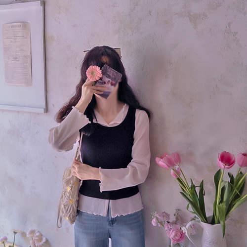 クローションラブリープリッツ 快適なスパンブラウス[size:F(55～66)]