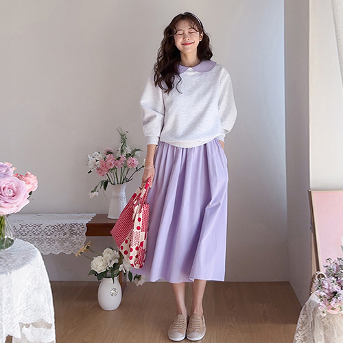 モニティンベーシック袖ボリュームマンツーマンティーシャツ [size:F(55～66)]