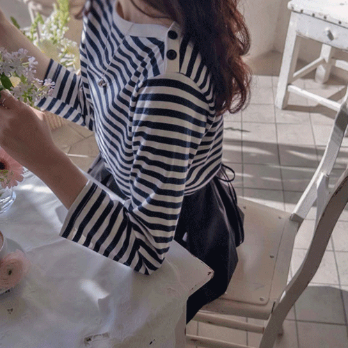 [LABEL] [NEW春カラー！]シュマイルド春ダンガラショルダーボタンポイントティー[size:F,1]