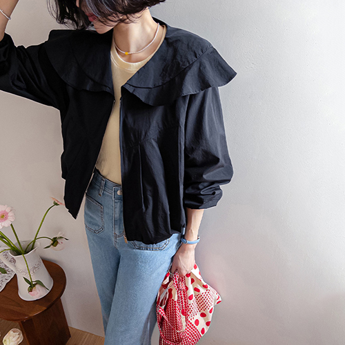 ポンズラブリーで女性らしいビックカラーストリングジャンパ [size:F(55～66盤)]