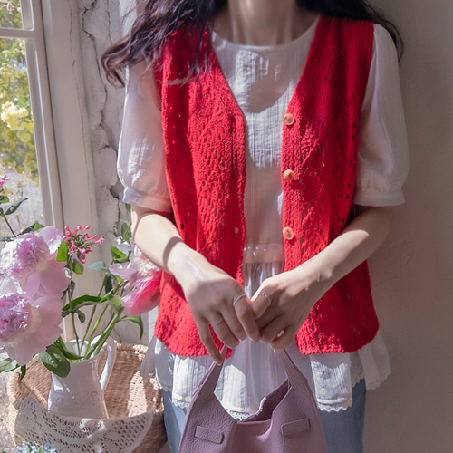 ポールベニースクエアパンチング パステルベスト【size:F(55～66)】