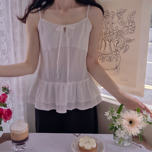 ジェシーリボン ピュアジュールパターン 下シャーリング ひも調節 ナッシュトップ [size:F(55～66)]