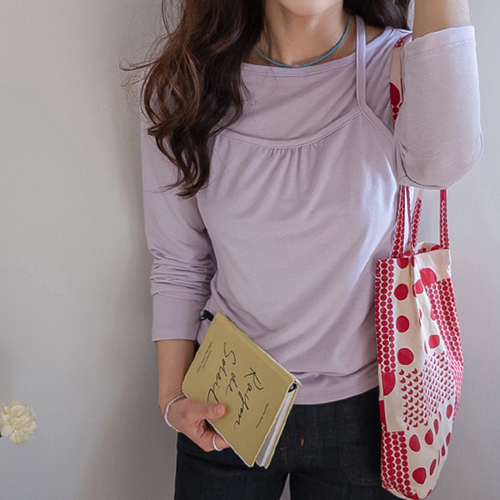 ロビーアンドエリートな雰囲気 ホルターレイヤードティーシャツ [size:F(55～66)]