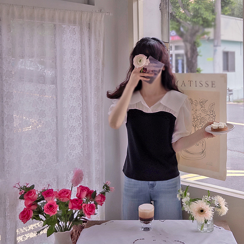 ヴェルナー カラー チック得ス版配色 洗練美 ブラウス[size:F(55～66)]