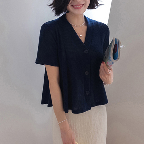 ミュージアン・ソングル・テクスチャー 軽くてエレガントなサマーニットカーディガン[size:F(55～66)]