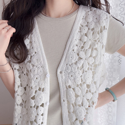 レニア少女感性フラワーパターン ニットベスト [size:F(55～66)]