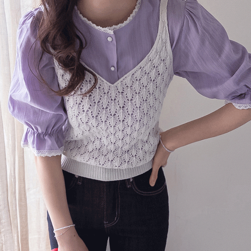 [レイヤードグッドテム]レピカクールなスカッシュニットヴィスティエ[size:F(55～66)]