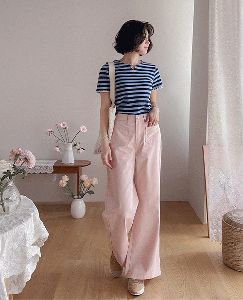 [群殺カバーフィット] ジョエン バックバンディングフロントポケット コットンパンツ [size:S,M,L,XL]