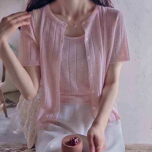 銀銀ゴルジパターン エリフィット シウォンナシ&カーディガンセット[size:F(55～66)]