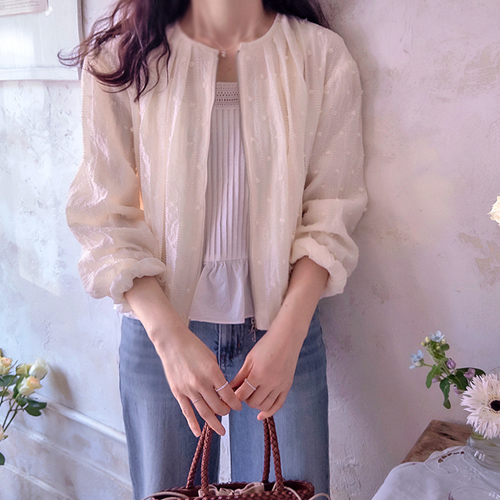 [新特価15％割引] <FONT color=#5a3954>MADE LIN</font>アリッツビン夏春雪花レース エリフィット集業ジャンパー [size:F(55～66)]