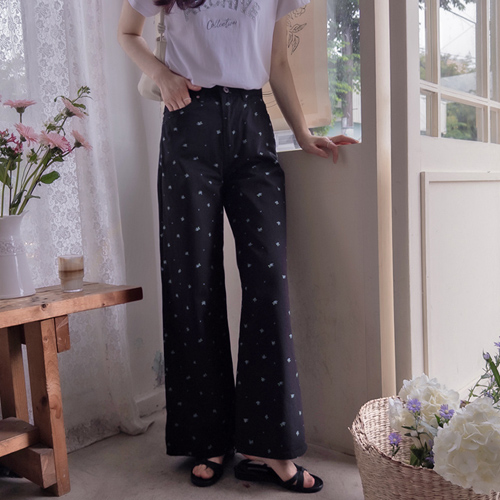 アンクリムソンサマーフラワーロングレッグフィットラブリーパンツ[size:S,M,L]