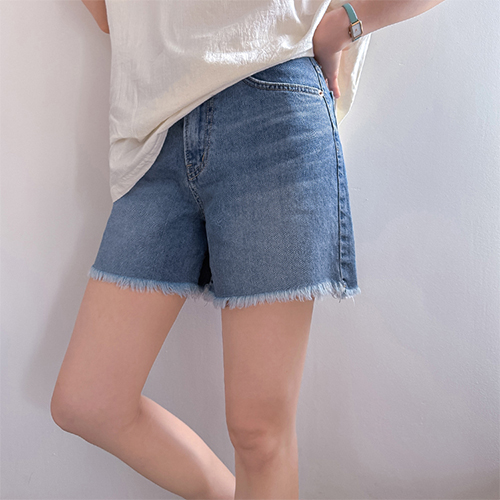 [新特価天元割引] <FONT color=#5a3954>MADE PREMIUM</font>リップル手術裾デニム 3部パンツ [size:S,M,L,XL]