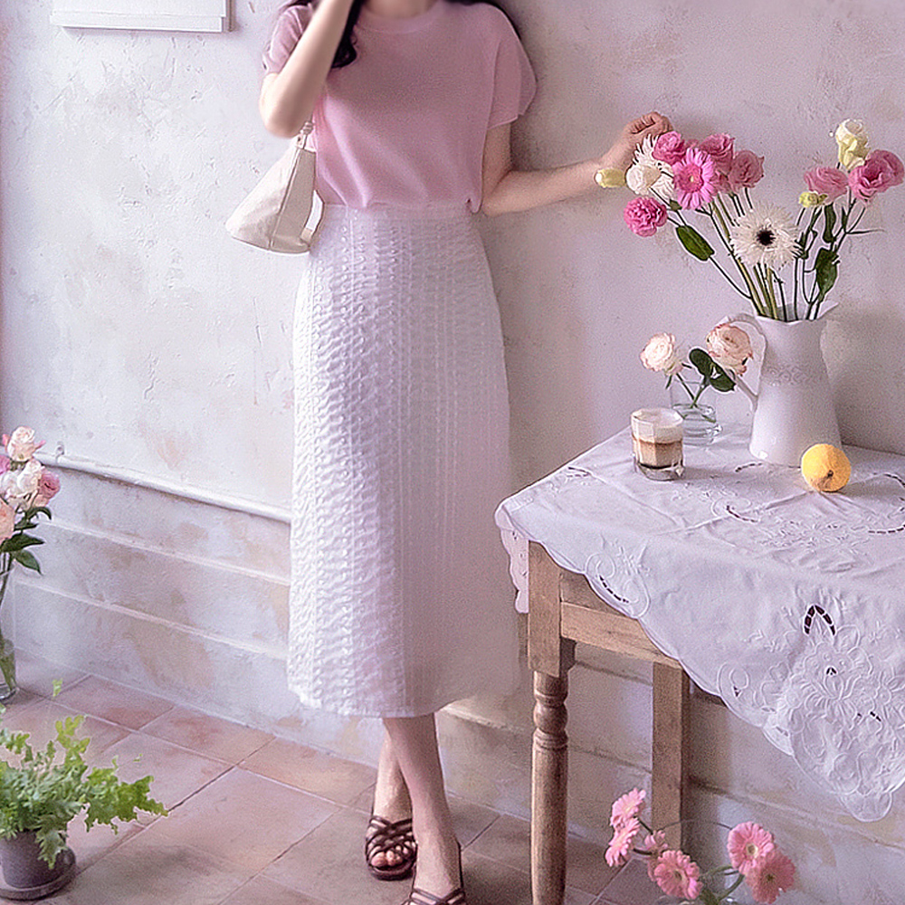 [新商品特価15％割引] <FONT color=#5a3954>MADE LIN</font>ザサマー立体 くるみ心配なく世の中に安らぎのクールサランピットスカート [size:F,L]