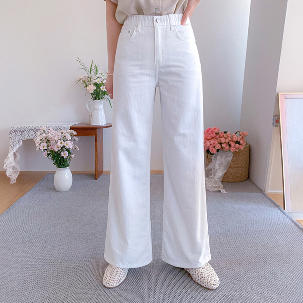 [下半身補正フィット/隠しバンディング]ブリアサマーセミワイドパンツ[size:S,M,L]