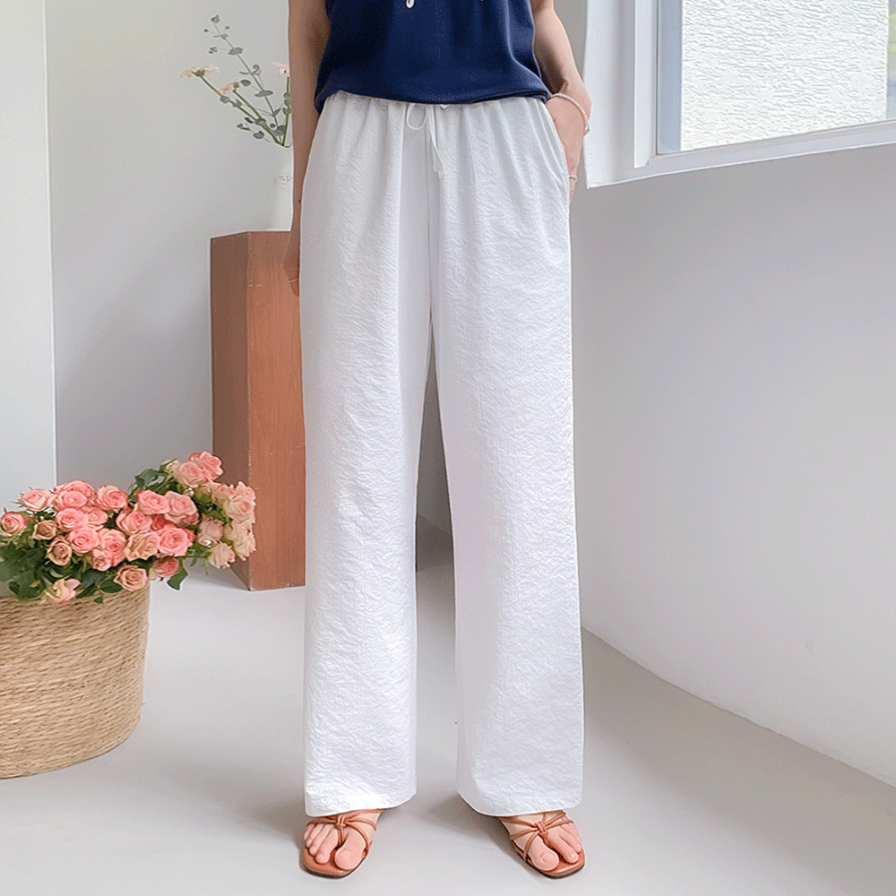 【新賞特価4千ウォン割引】MADE LIN アバロークールシアサーカー 快適なバンディングパンツ [size:F(55～66盤)]