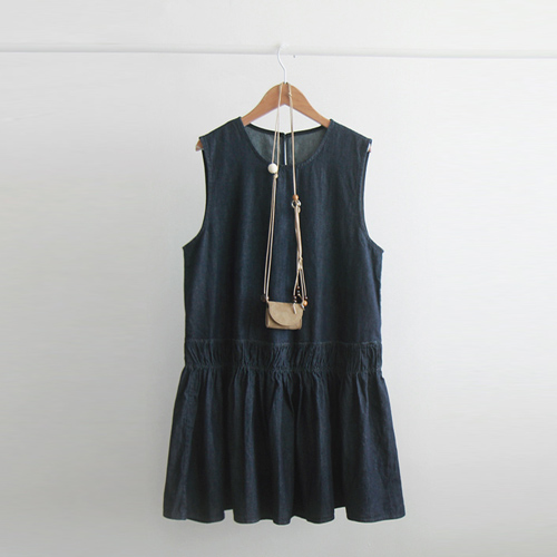 [特価30%★限定数量] レッツシャリングネックレスセット サマーブルーロングブラウス[size:F(55～66)]