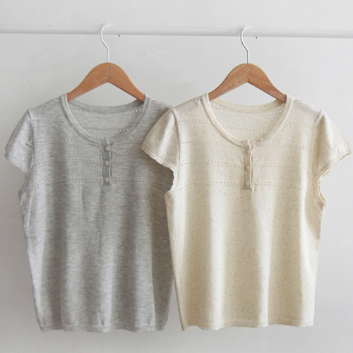 [特価30%★限定数量]シュカパンチング ラブリーウェーブスリーブ サマークールなニット[size:F(55～66)]