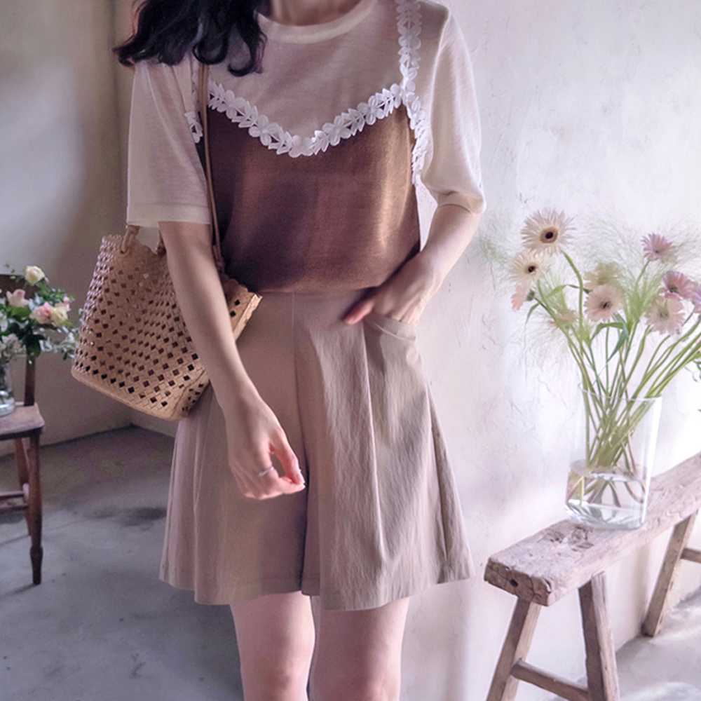 フィレンツ レイヤード 感性 エリフィット シワンニット [size:F(55～66)]