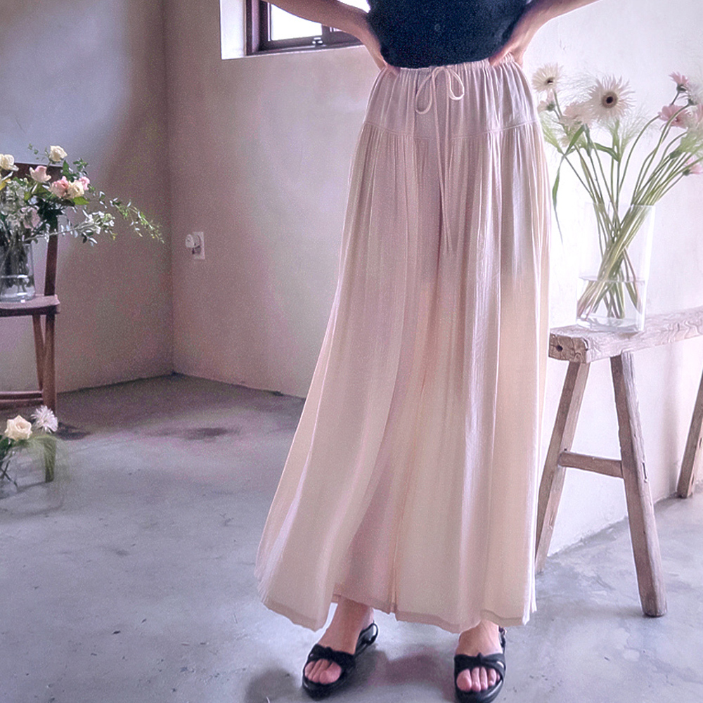 クローズド風サラン フレキシブルバンド クール裏地 スカートパンツ [size:F(55～66)] 