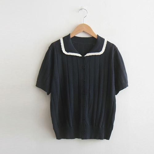 [特価30%★限定数量] ジェルパンチング波ネック クールなエリフィットニット[size:F(55～66)]